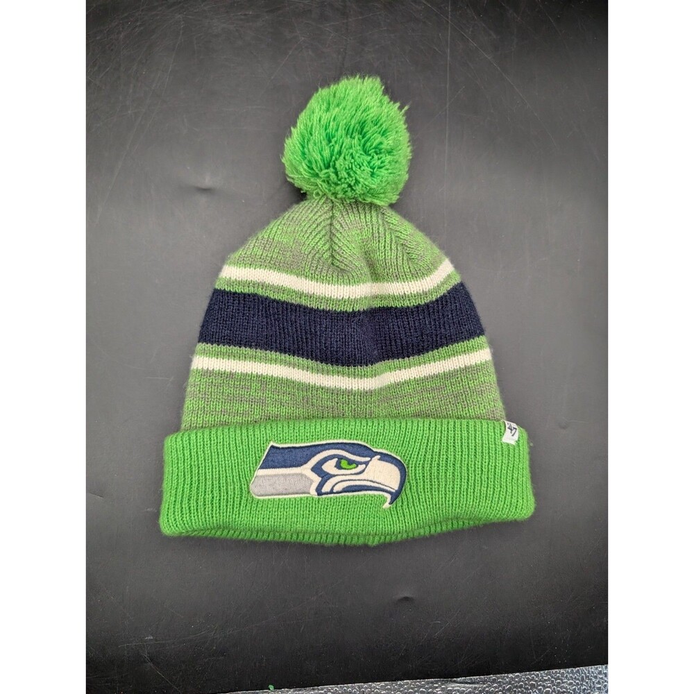47 Brand Winter Cuffed Pom Knit Hat Green NFL Seattle Seahawks 12th Man